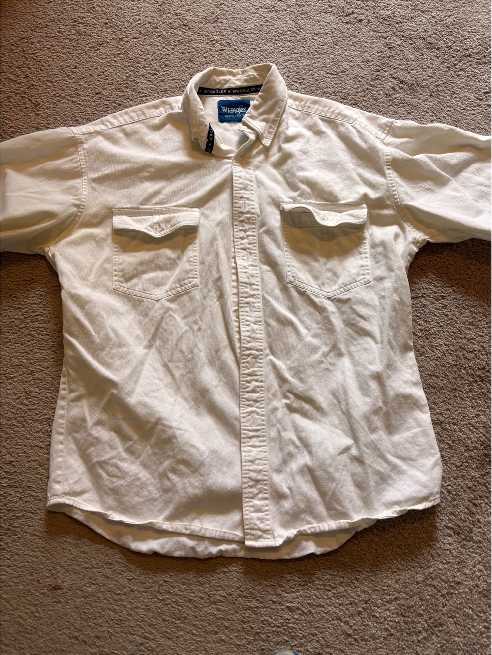 Wrangler western shirts cotton blend white men's shirt size large